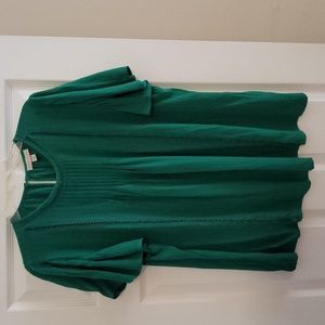 NWOT Knox Rose Textured Green Flowy Top Size L